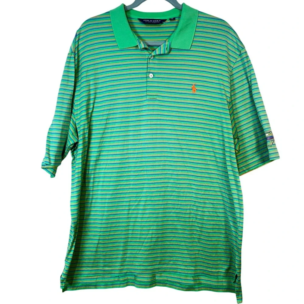 Ralph Lauren Polo Golf Pima Cotton PGA National Striped Shirt Size XL‎